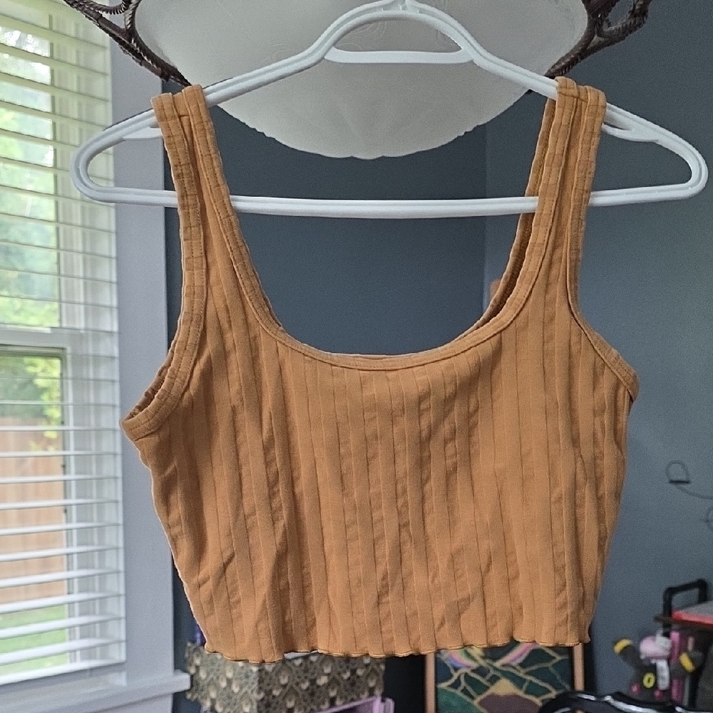Aerie Ribbed Brown Tank Top